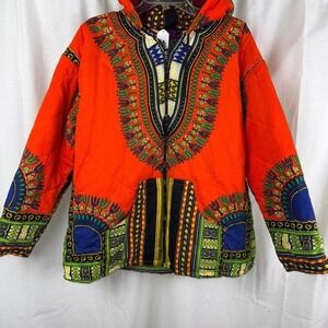 African Quilted Zip Up Reversible Jacket With Hoodie
